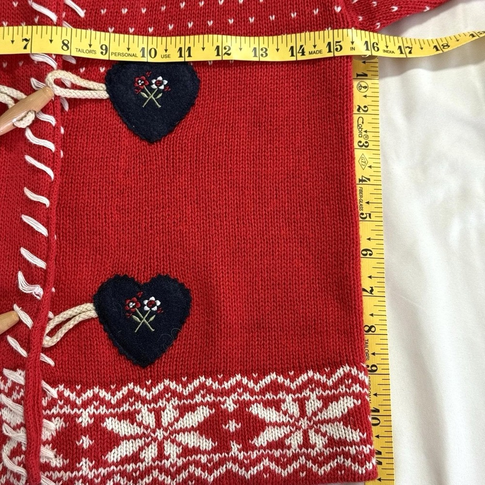 Vintage Strawberry Fair Red/Blue/White‎ Knit Girls Cardigan Size 10/12 - Picture 6 of 8